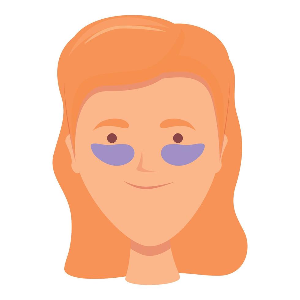 menina sorrindo ícone dos desenhos animados do ícone tapa-olho. gel facial vetor