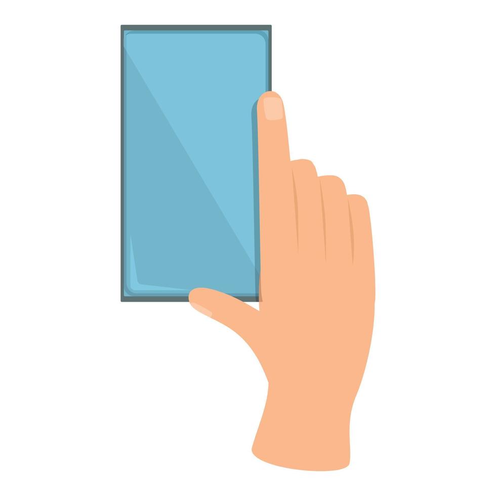 vetor de desenhos animados do ícone do aplicativo de toque do telefone. tela de mão