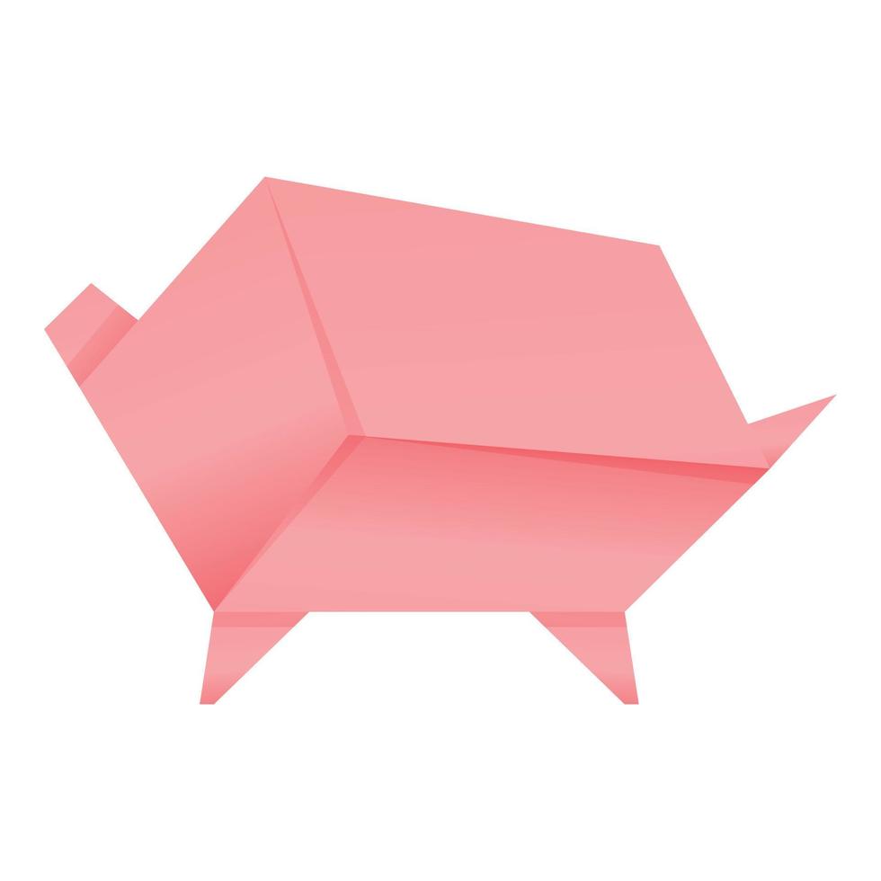 vetor de desenhos animados de ícone de porco origami. animal de papel