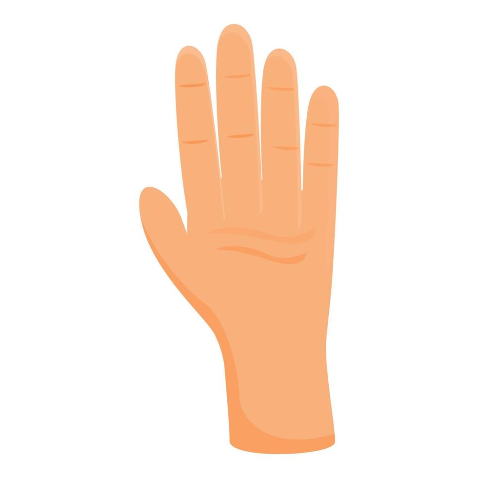 ícone de gesto de mão de palma, estilo de desenho animado vetor