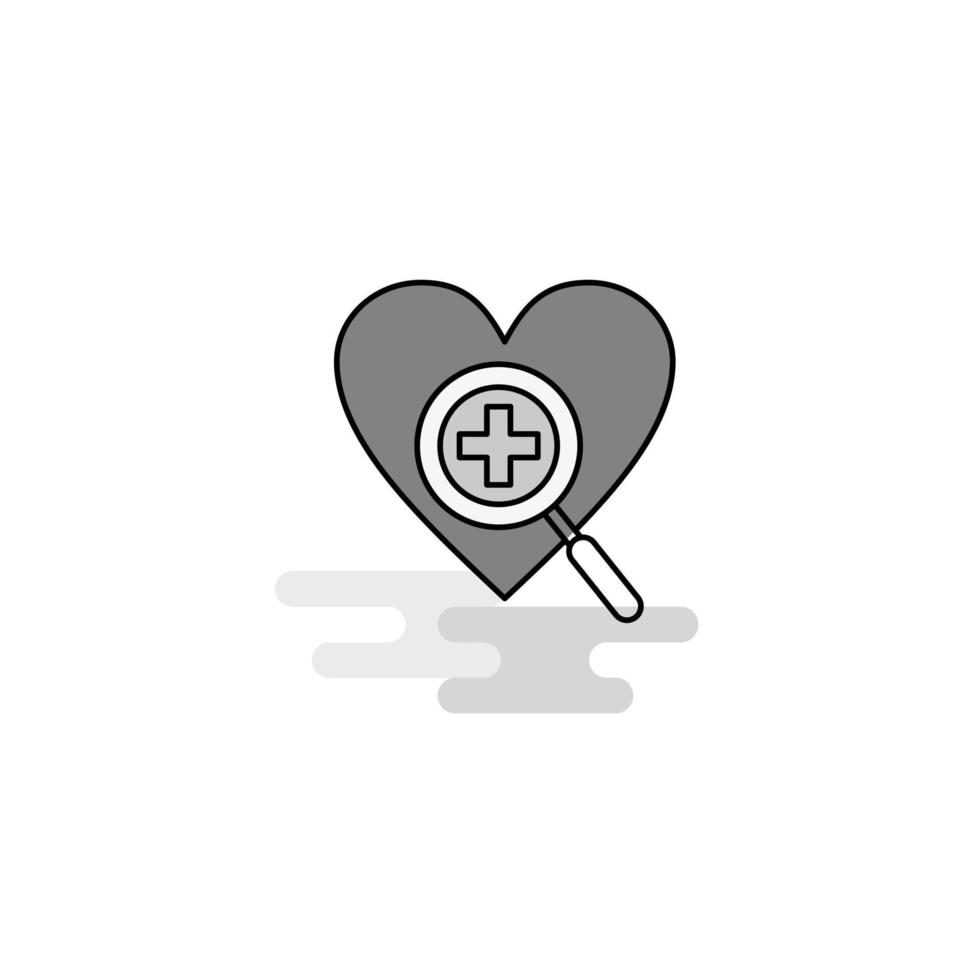 linha plana de ícone de web de coração cheia vetor de ícone cinza