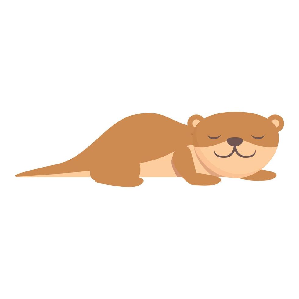 vetor de desenhos animados de ícone de doninha dormindo. animal arminho