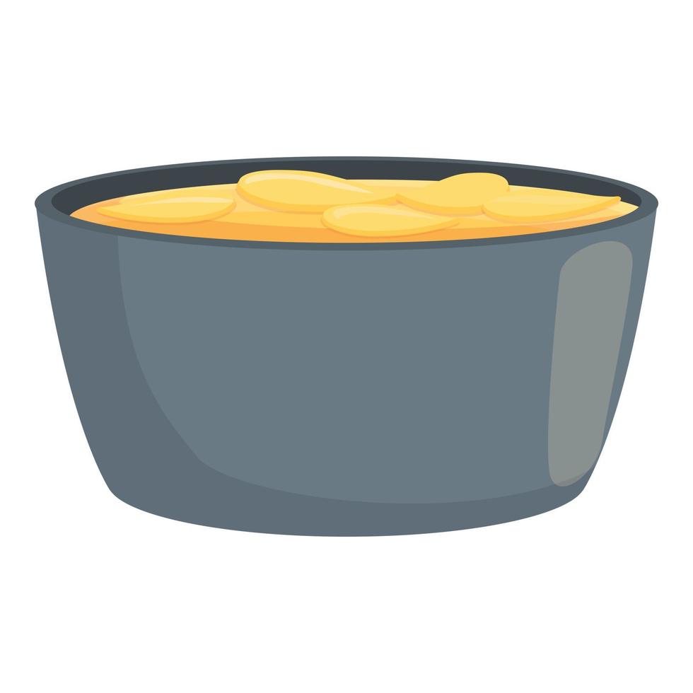 vetor de desenhos animados de ícone de menu de pote de prato. cozinha de comida