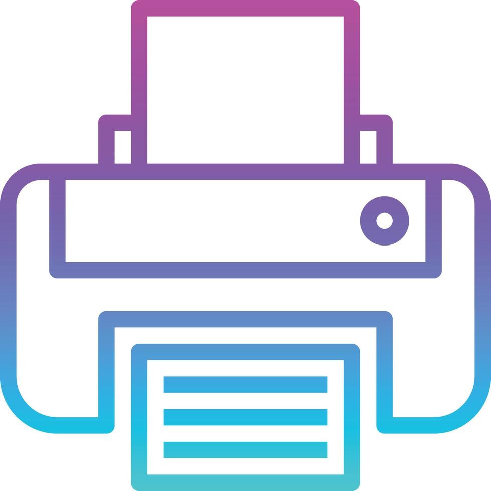 acessório de computador de papel de impressão de impressora - ícone de gradiente vetor