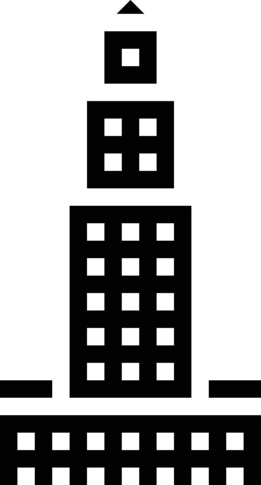 edifício da cidade de arranha-céus do hotel torre - ícone sólido vetor
