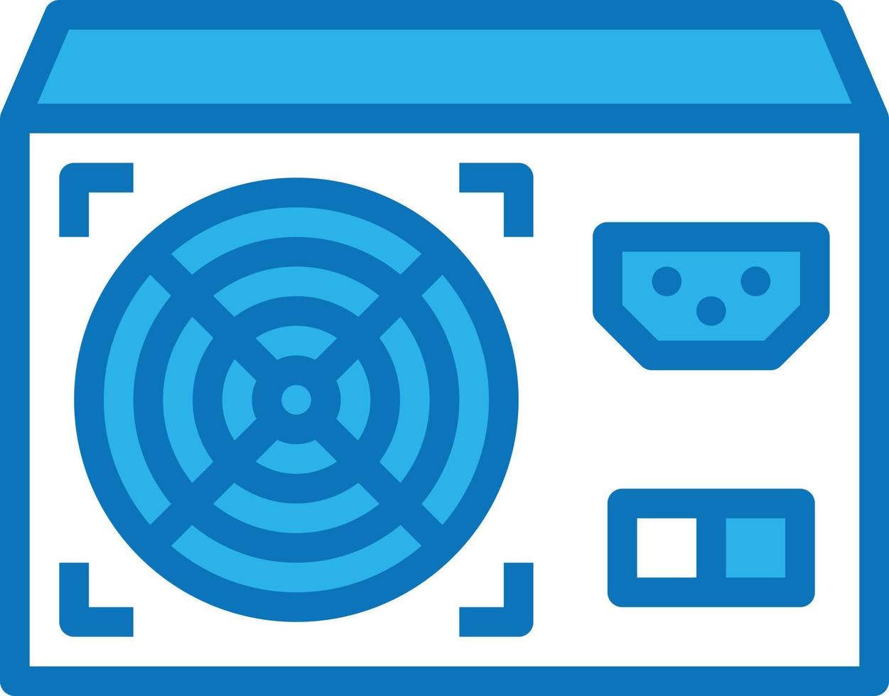 acessório de computador de fonte de alimentação - ícone azul vetor