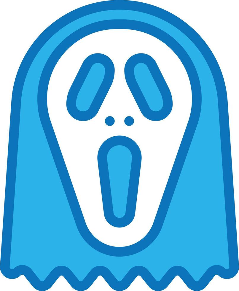 máscara fantasma grito halloween - ícone azul vetor