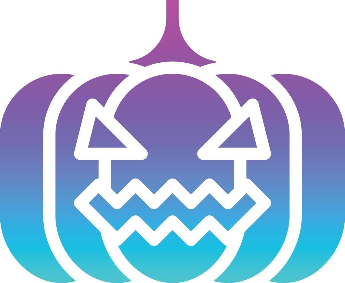 decoração de iluminação de cabeça de abóbora halloween - ícone de gradiente sólido vetor
