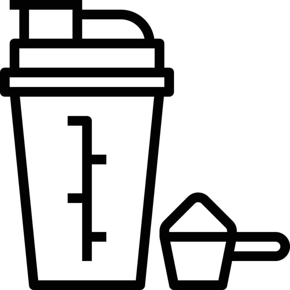 proteína de nutrição de dieta de garrafa shaker - ícone de contorno vetor