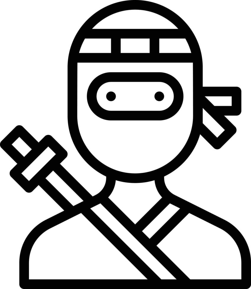 ninja assassino ladrão avatar japão - ícone de contorno vetor