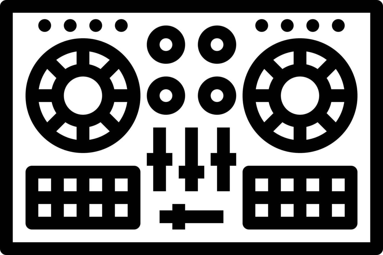 instrumento musical de música de controlador de dj - ícone de estrutura de tópicos vetor