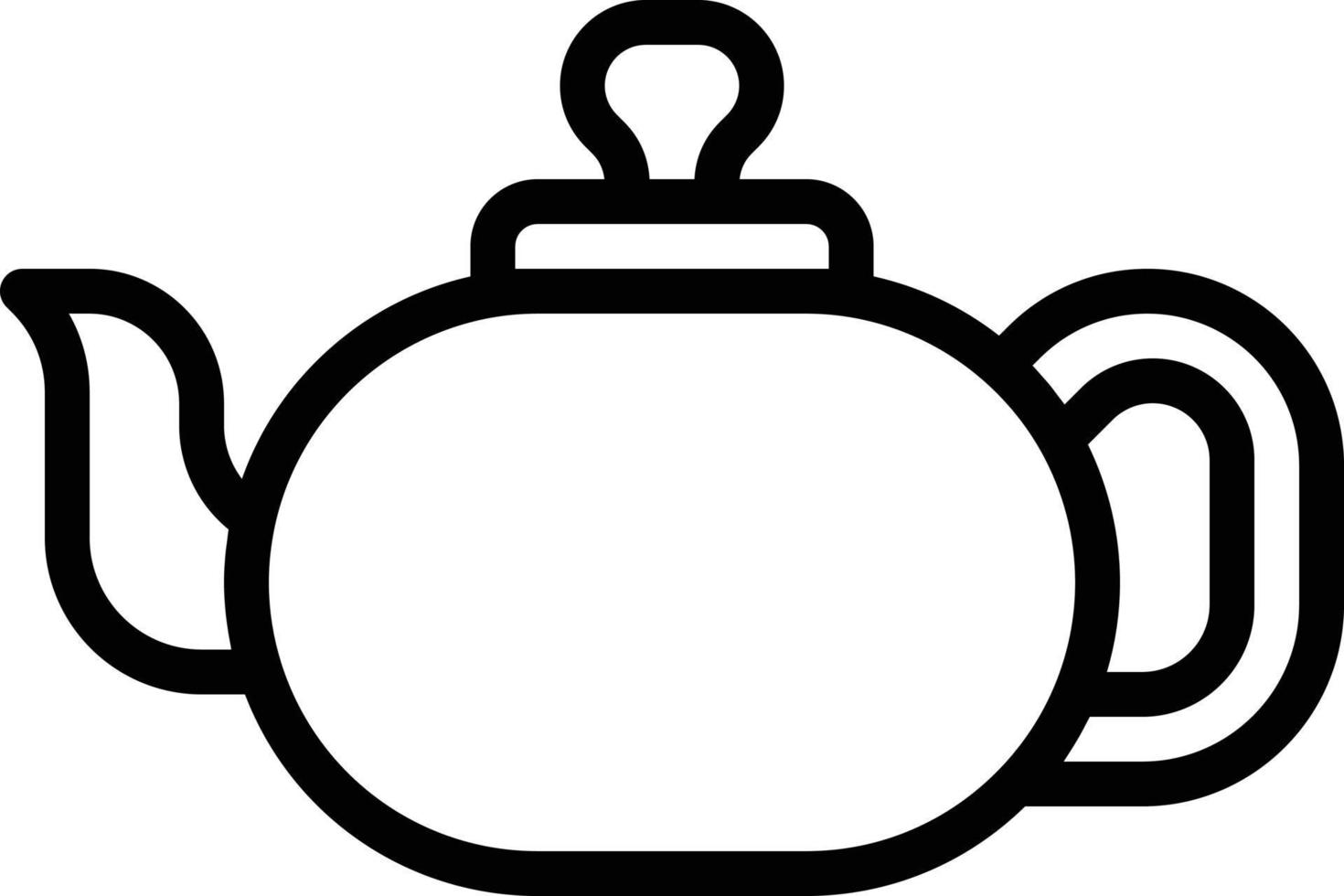 bule de chá cozinha de ervas quente - ícone de contorno vetor