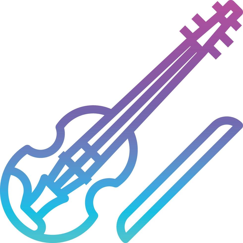 instrumento musical de música violino - ícone de gradiente vetor
