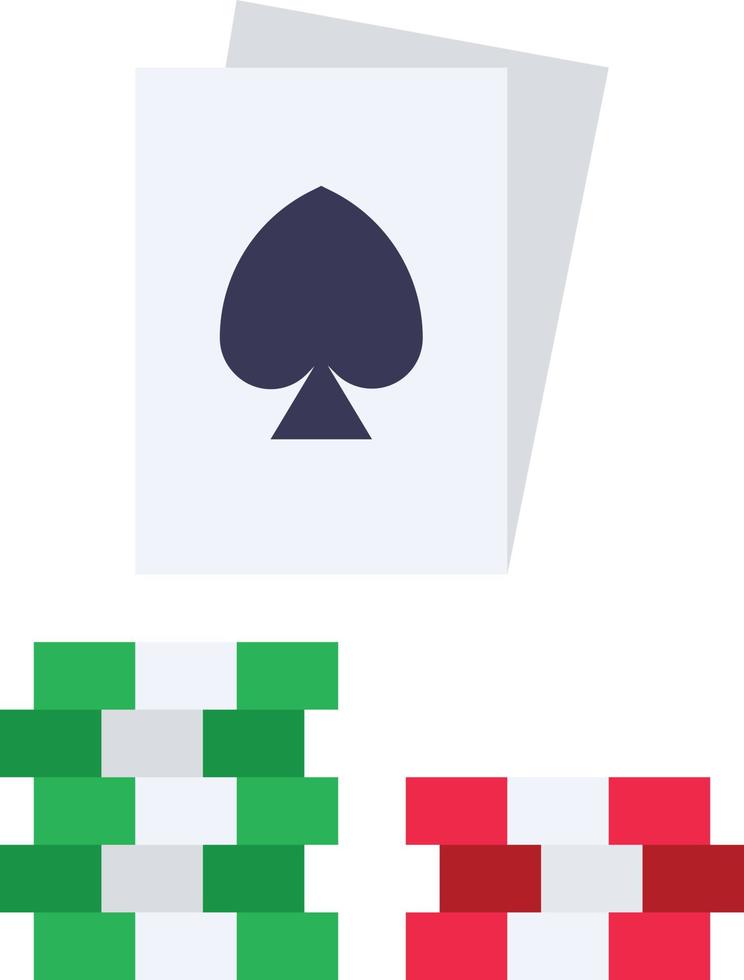 cartão de jogo de cassino de pôquer blackjack - ícone plano vetor
