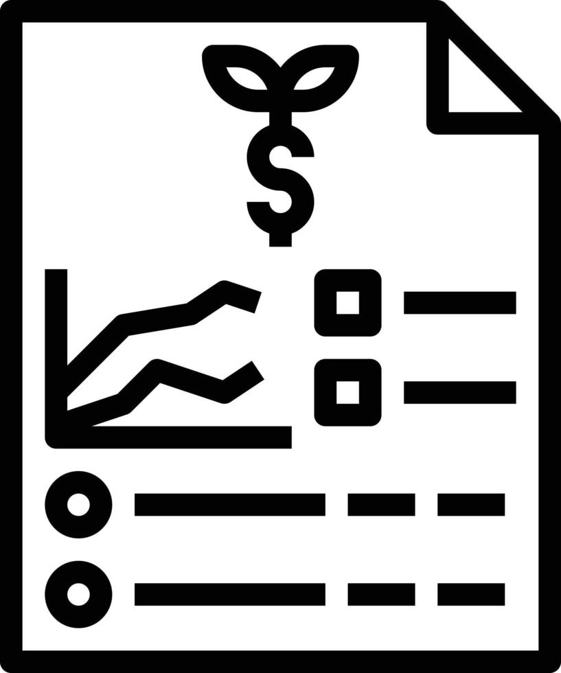 plano de gráfico de crescimento de estatística de investimento - ícone de estrutura de tópicos vetor