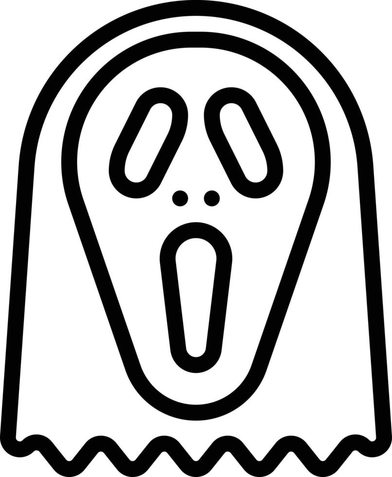 máscara fantasma grito halloween - ícone de contorno vetor