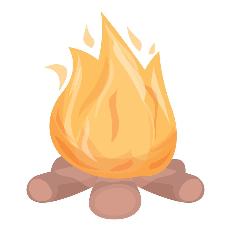 vetor de desenhos animados do ícone de fogueira de acampamento. fogueira