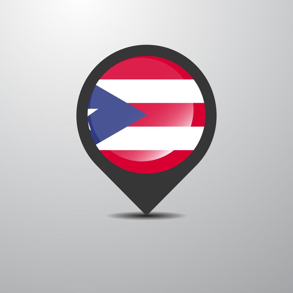 pino do mapa de porto rico vetor