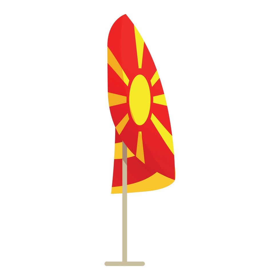vetor de desenho animado do ícone da bandeira da macedônia na área de trabalho. mapa circular