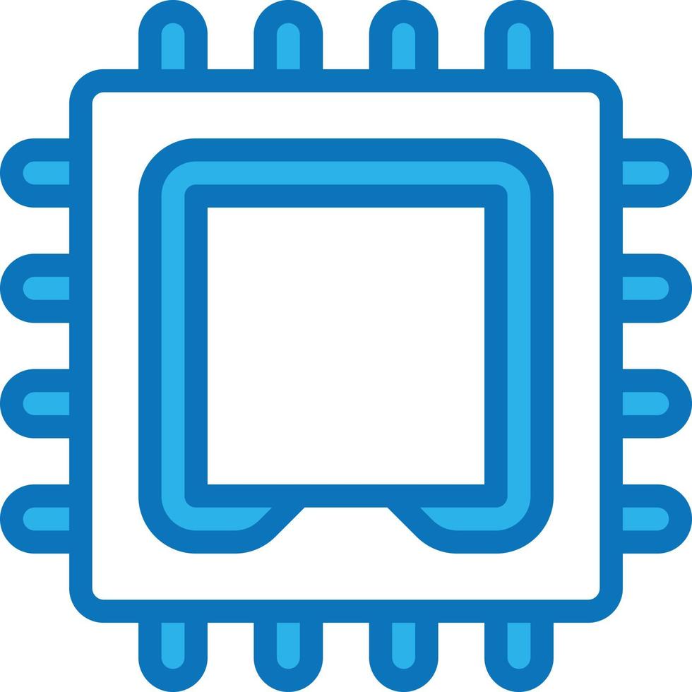 processador cpu cartão acessório de computador - ícone azul vetor