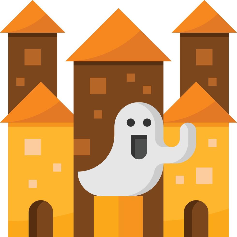 castelo fantasma huant house halloween - ícone plano vetor