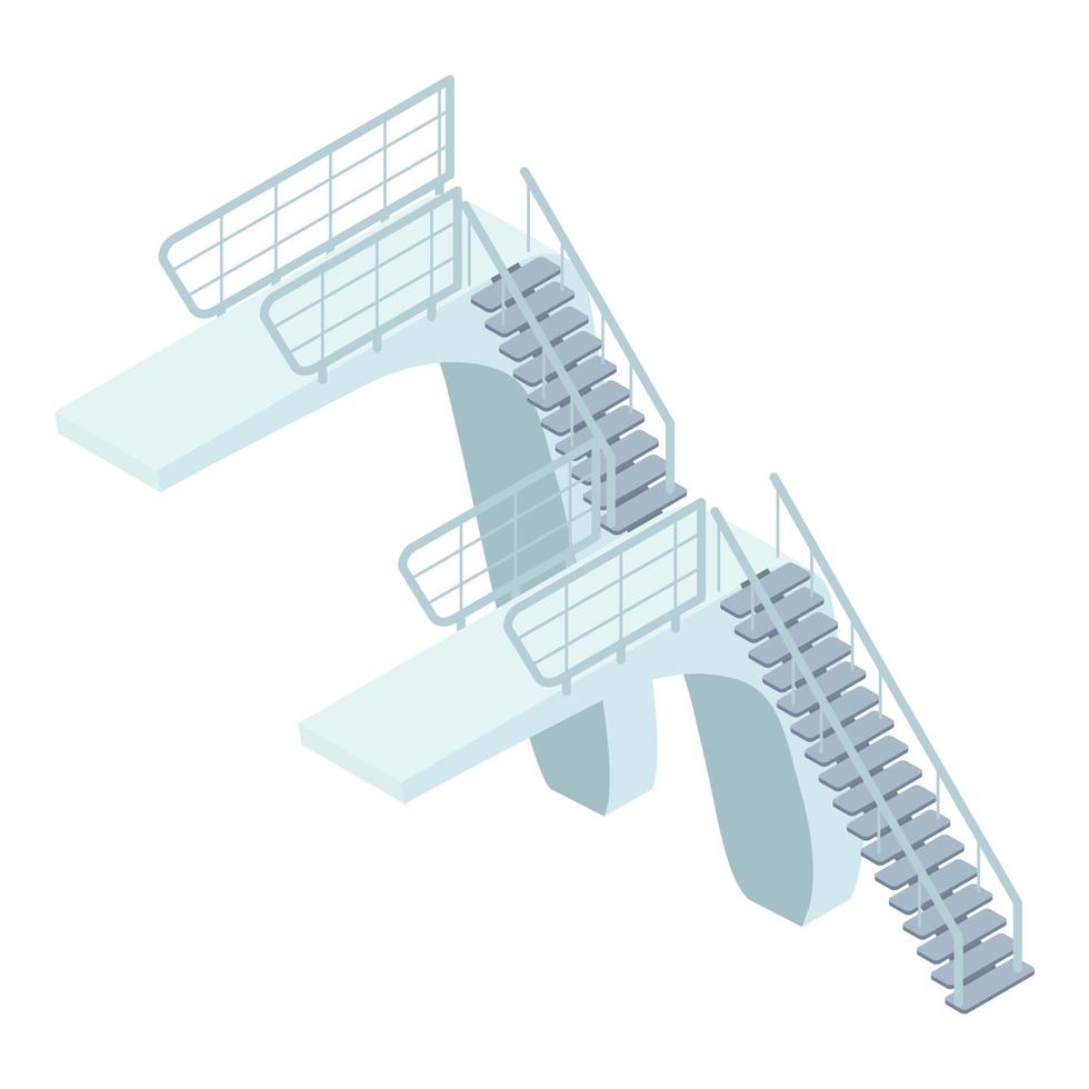 ícone de trampolim de plataforma interna, estilo isométrico vetor