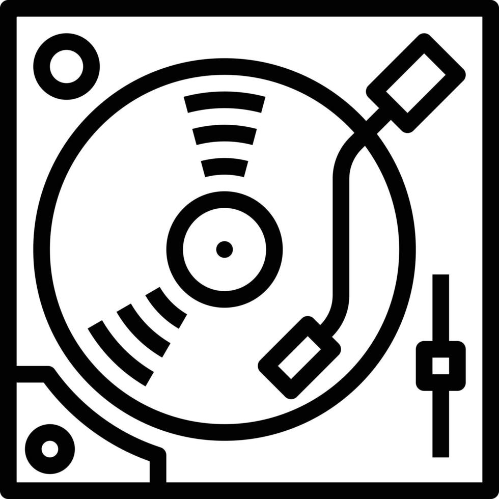 dj mixer música instrumento musical - ícone de estrutura de tópicos vetor