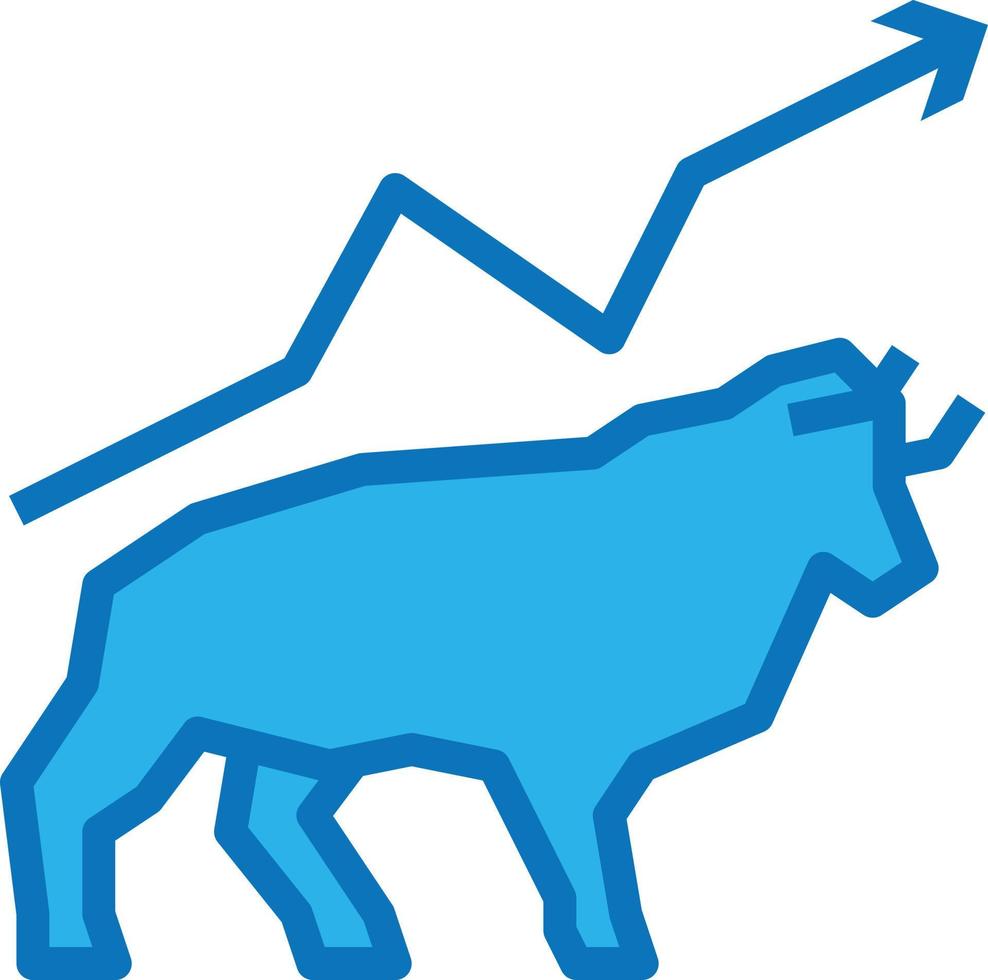 mercado de investimento em ações - ícone azul vetor