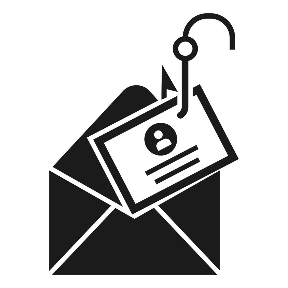 ícone de phishing de e-mail, estilo simples vetor