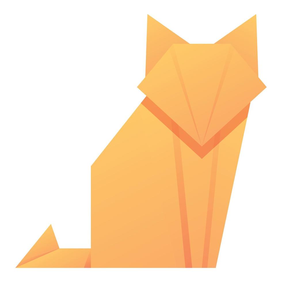 vetor de desenhos animados de ícone de raposa de origami de floresta. animal de papel