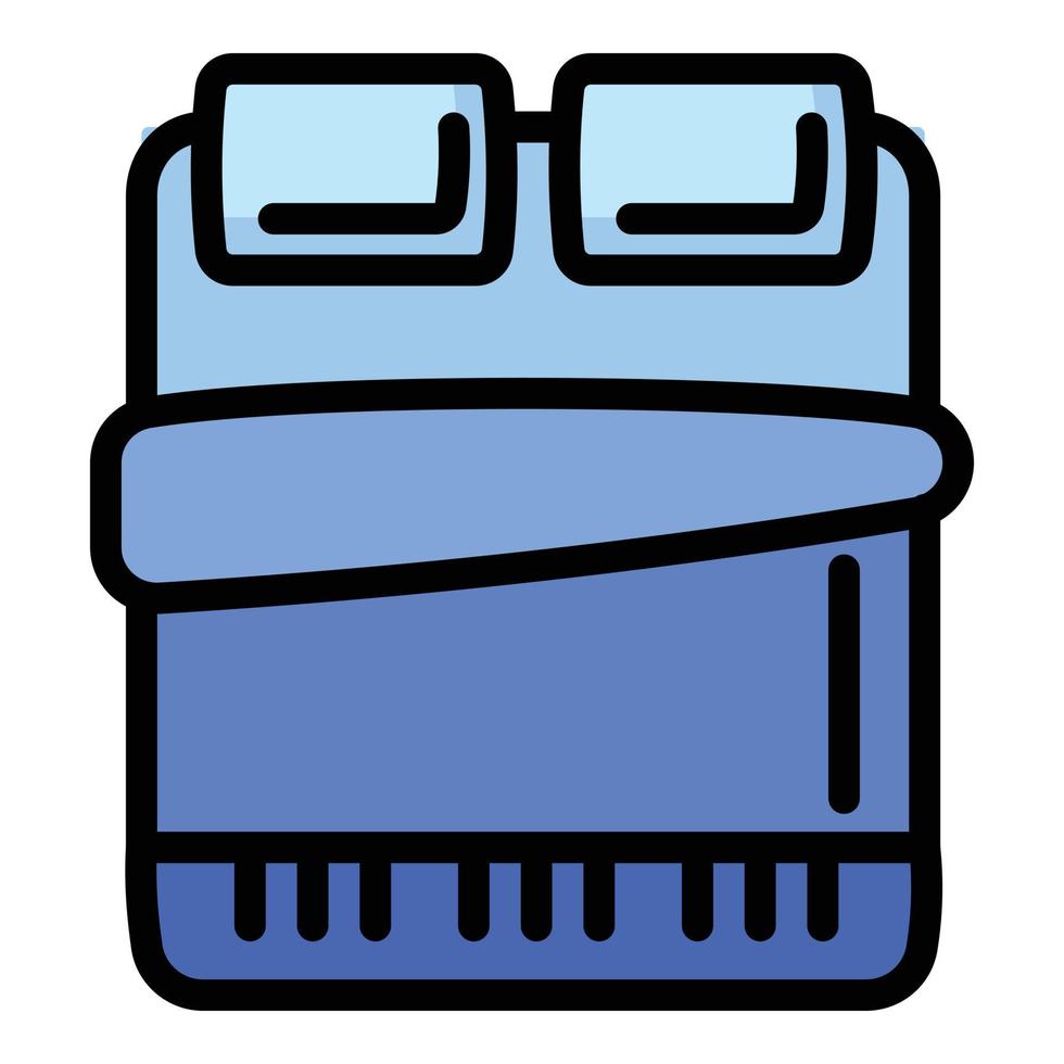 ícone de colchão de cama, estilo de estrutura de tópicos vetor