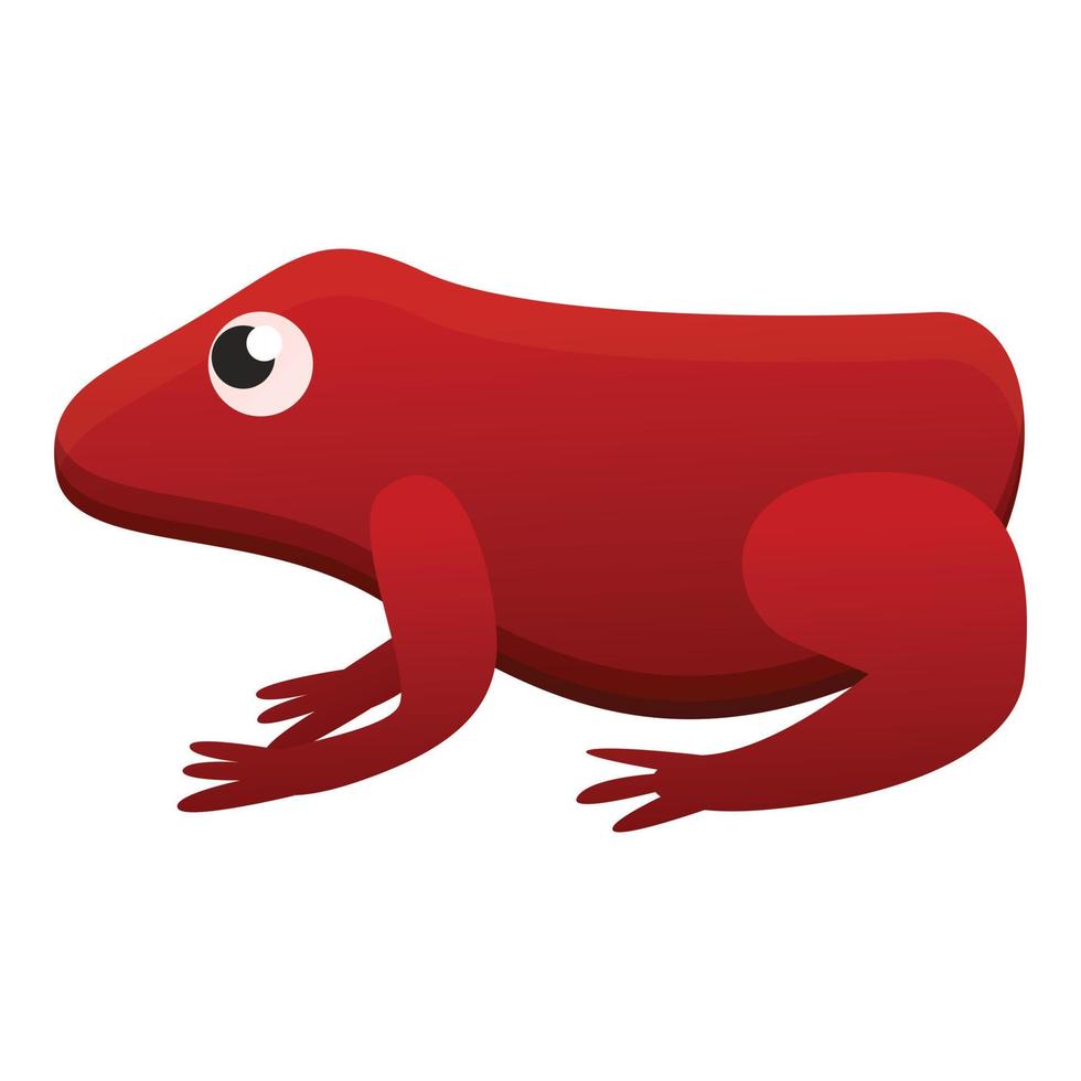 ícone de sapo tropical vermelho, estilo cartoon vetor