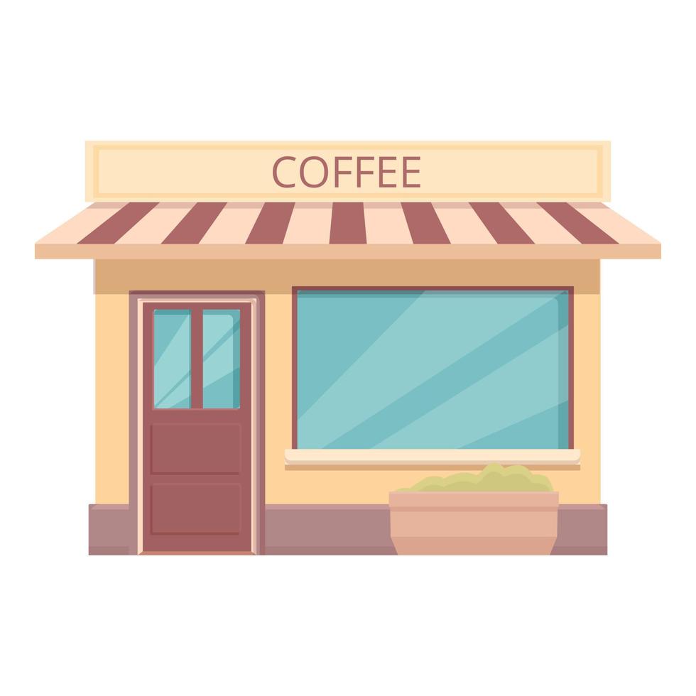 vetor de desenhos animados de ícone de loja de rua de café. comida do parque