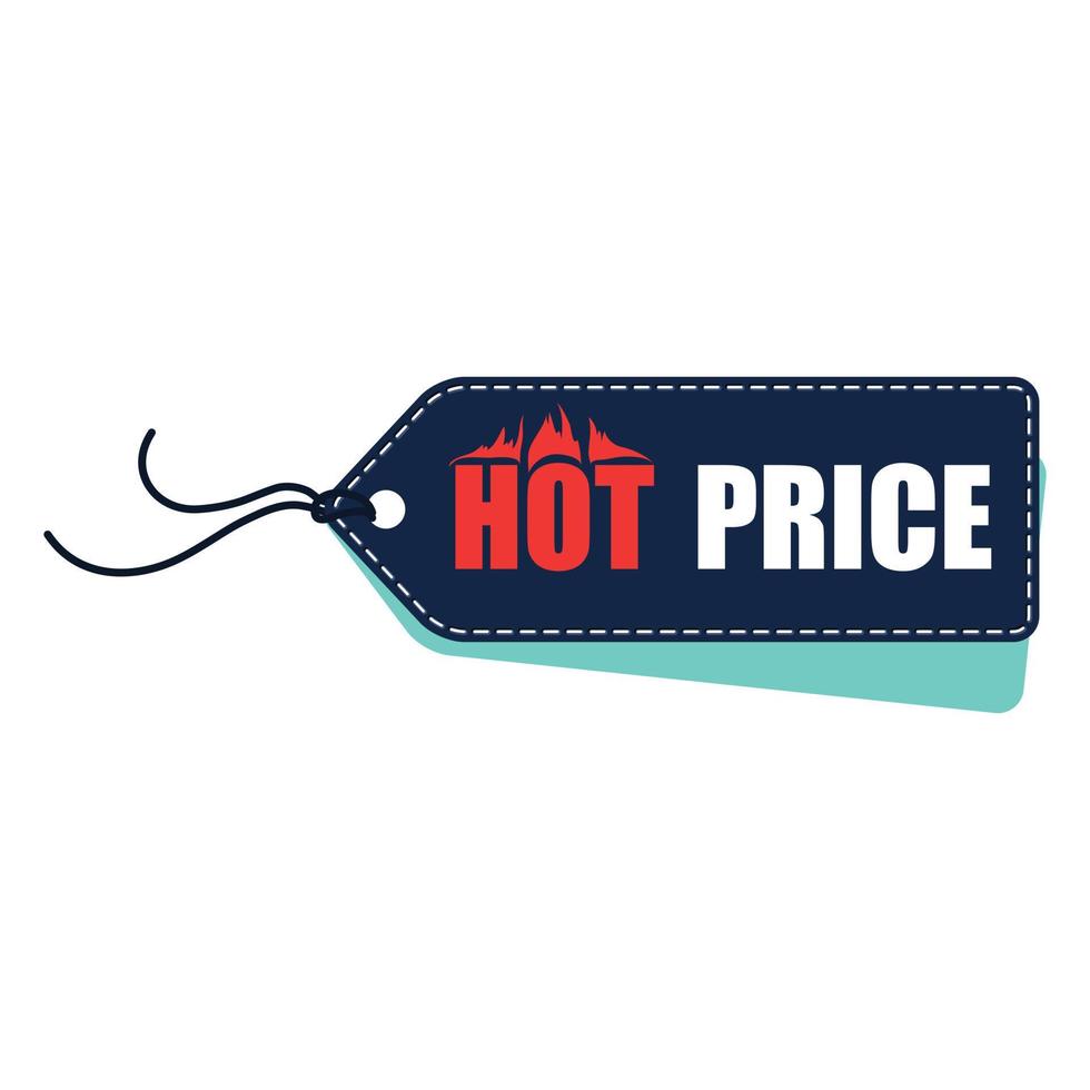 ícone plano de etiqueta de preço quente vetor