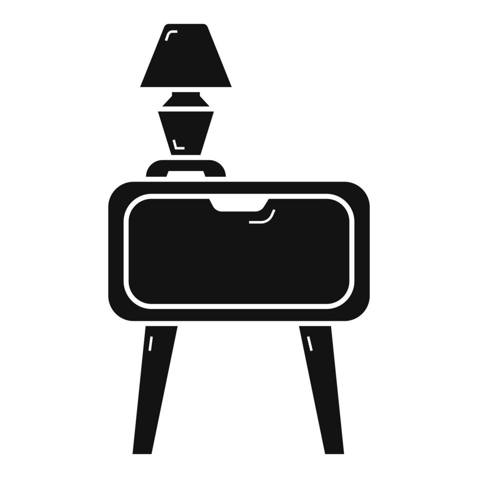 ícone de mesa de cabeceira, estilo simples vetor