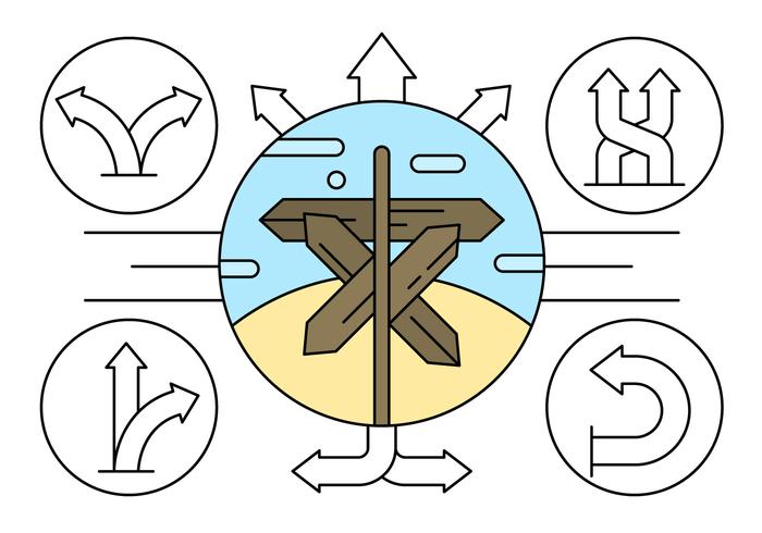 Direção Linear Seta Elements Vector