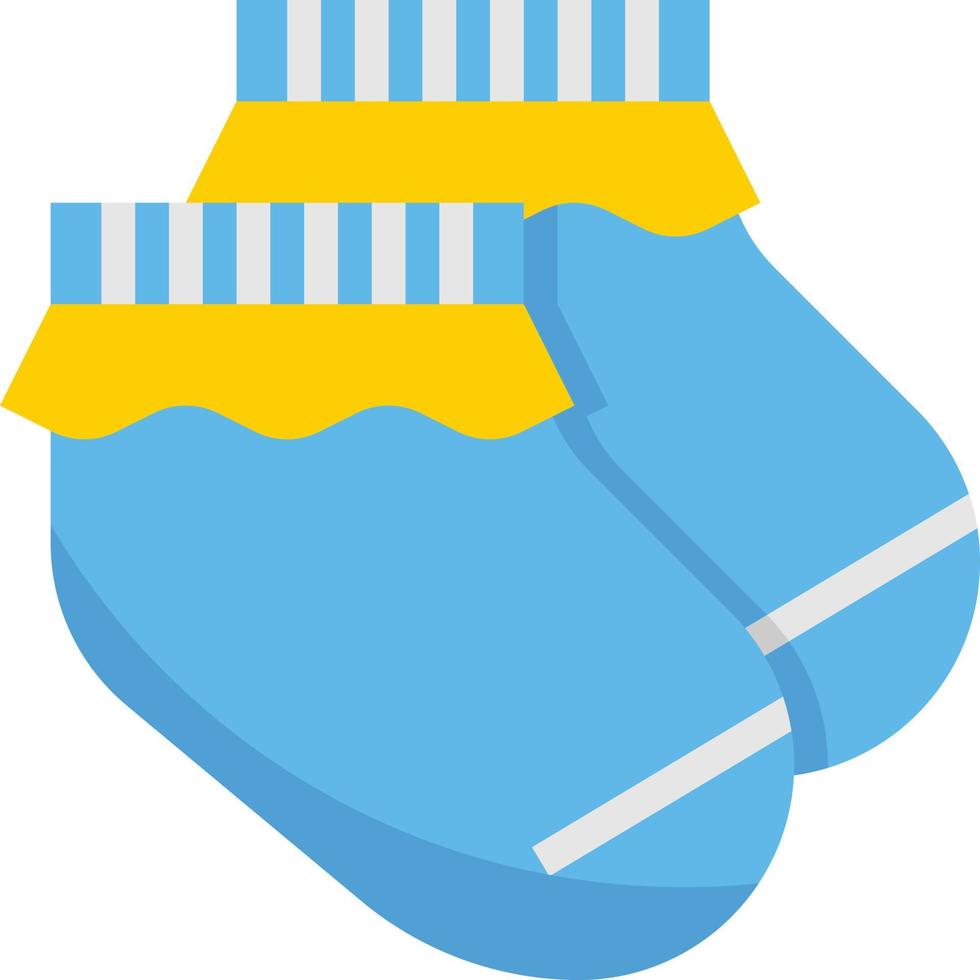 meias, roupas, pés, acessórios para bebês - ícone plano vetor
