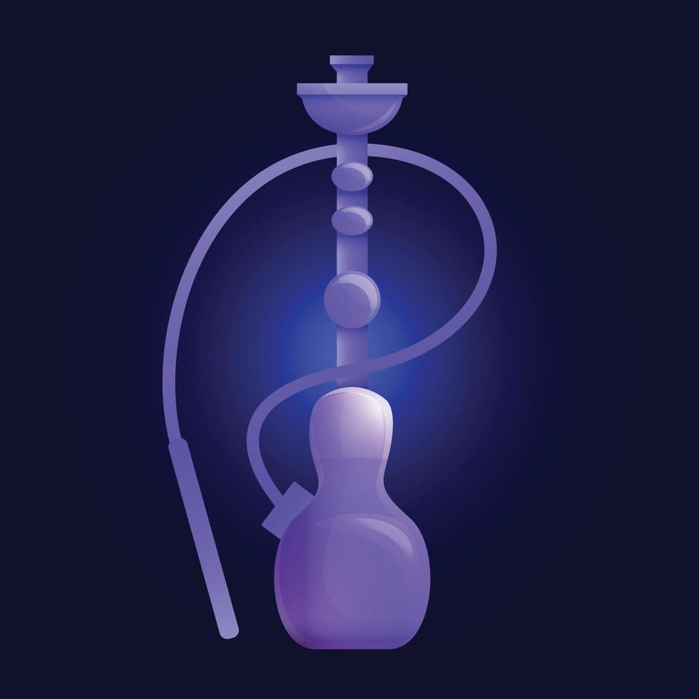 ícone de cachimbo de água violeta, estilo cartoon vetor