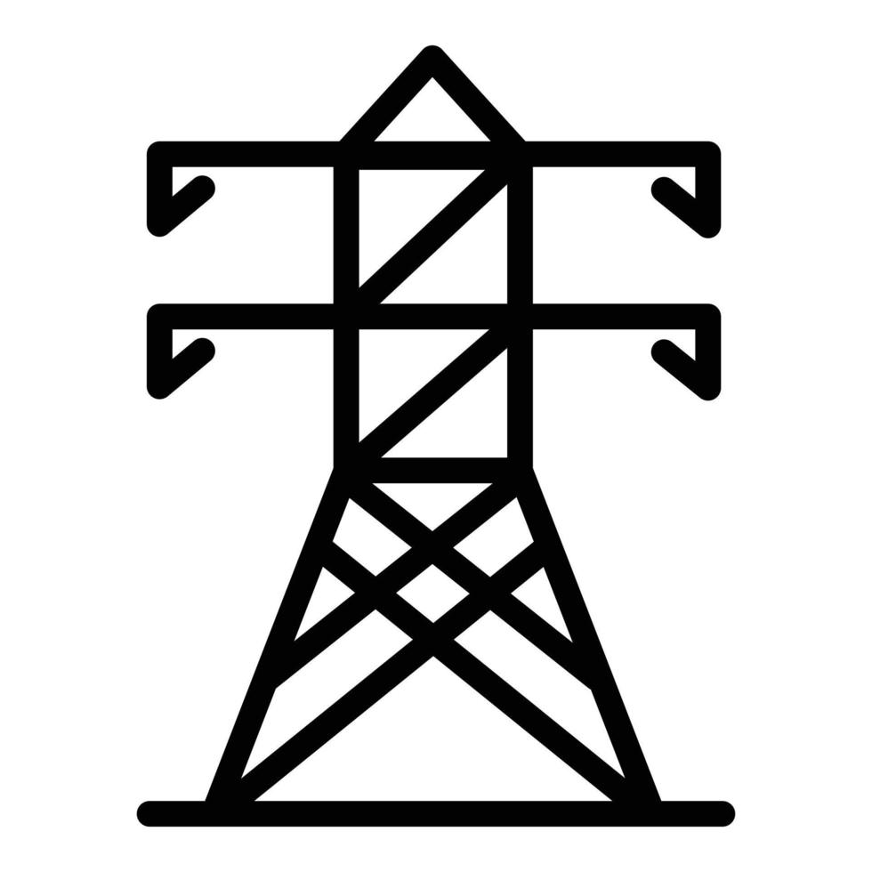 ícone da torre elétrica, estilo de estrutura de tópicos vetor
