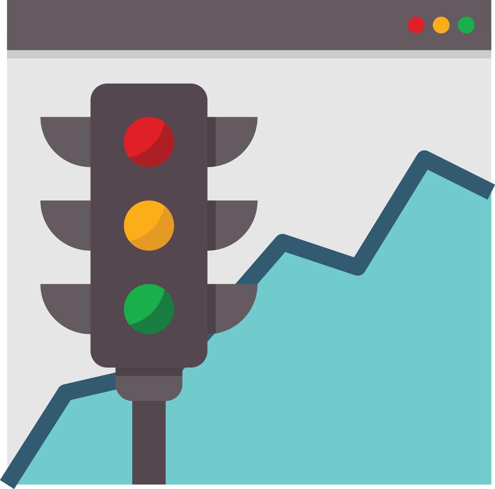 análise de gráfico de monitoramento de tráfego seo - ícone plano vetor