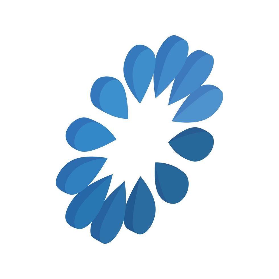 ícone da barra de carregamento do círculo azul, estilo 3d isométrico vetor