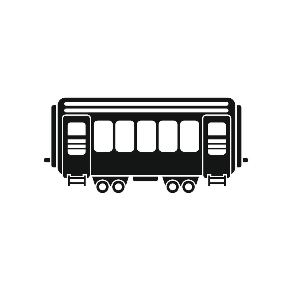 ícone de vagão ferroviário de passageiros vetor