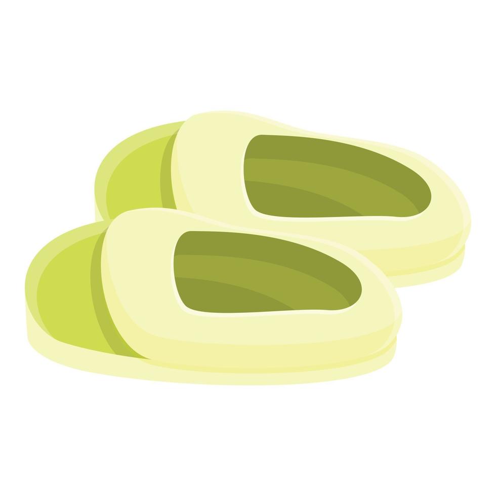 ícone de chinelos verdes, estilo cartoon vetor