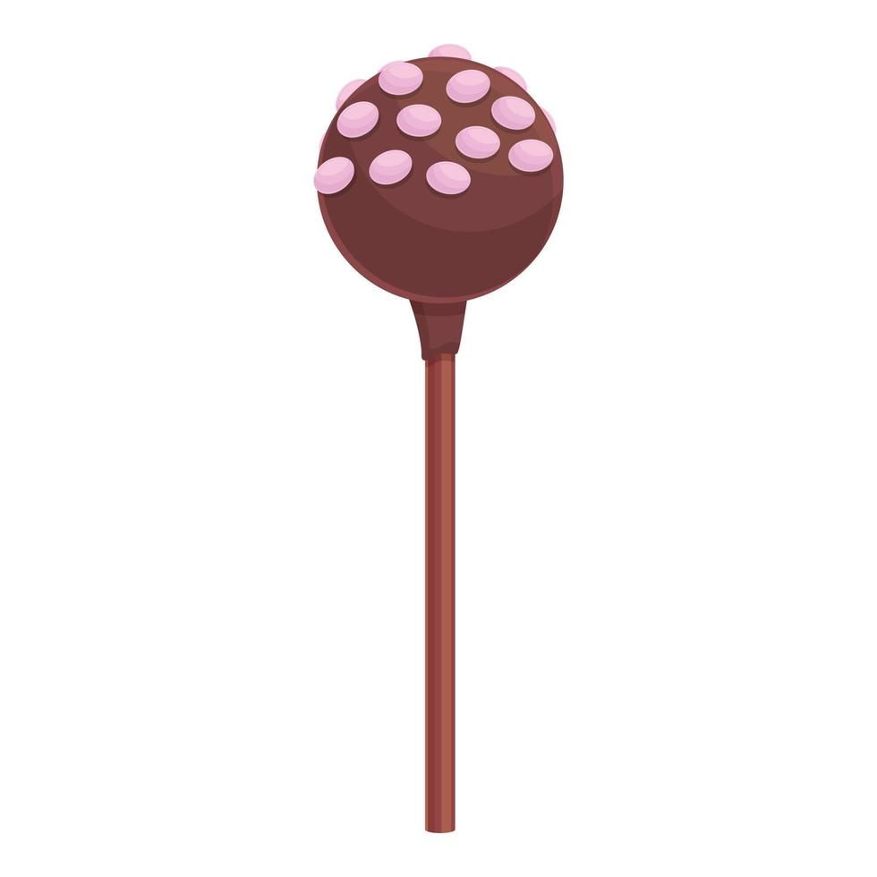 vetor de desenhos animados de ícone pop de bolo de chocolate rosa. doce de chocolate