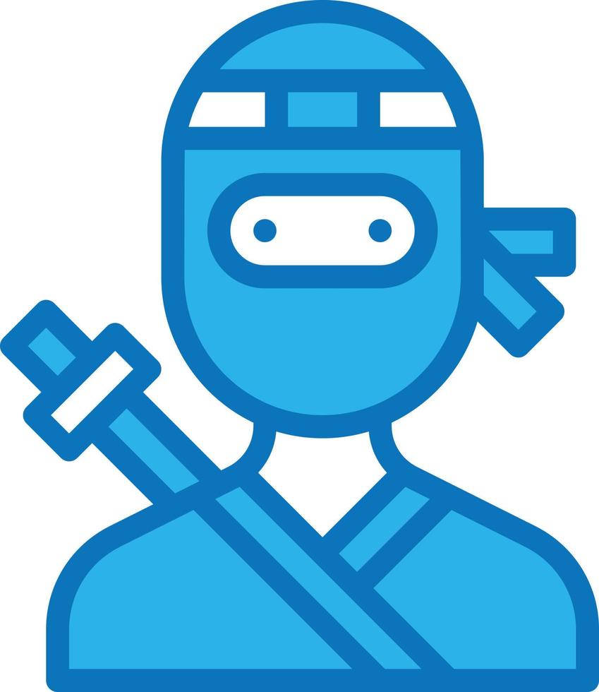 ninja assassino ladrão avatar japão - ícone azul vetor