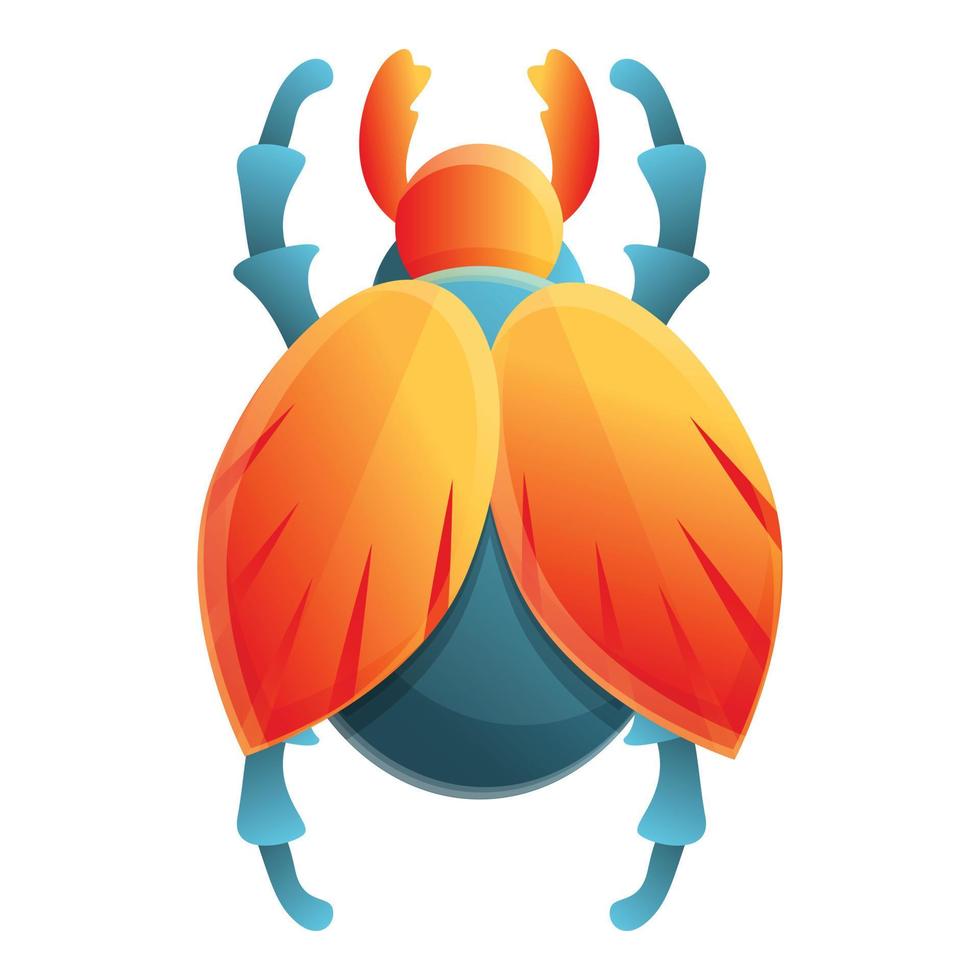 ícone de besouro escaravelho amuleto, estilo cartoon vetor