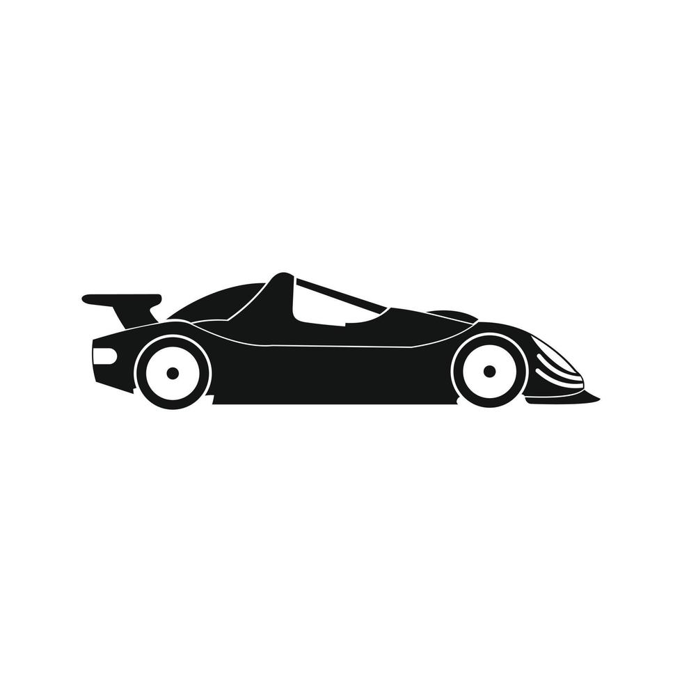 carro de corrida em alta velocidade ícone simples preto vetor