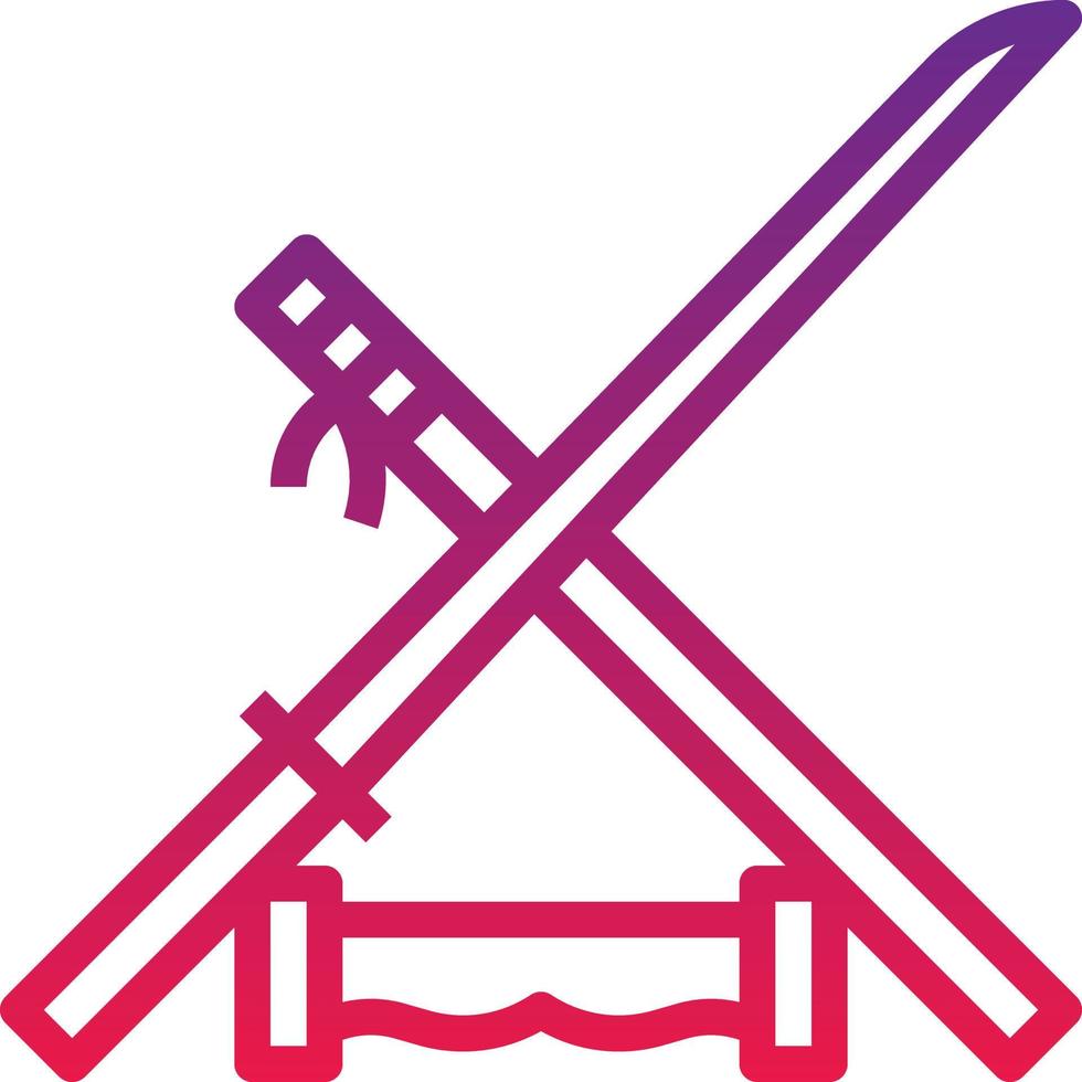 katana samurai blade arma japão - ícone gradiente vetor