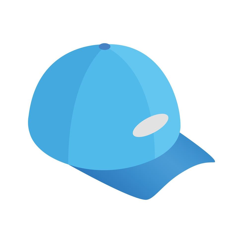 ícone 3d isométrico de chapéu de beisebol azul vetor