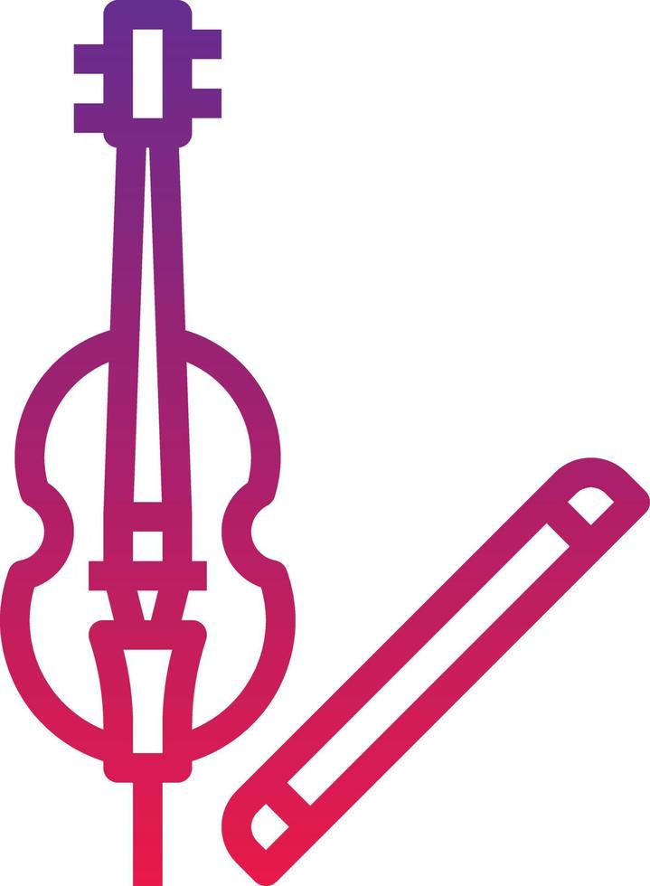 violoncelo música instrumento musical - ícone gradiente vetor